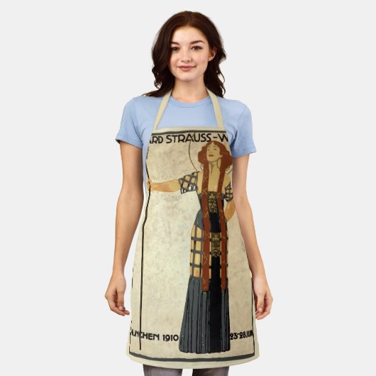 Vintage Jugendstil Richard Strauß-Woche, München Schürze (Getragen)