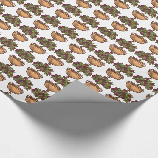 Vintage Jugendstil-Rose Geschenkpapier (Ecke)