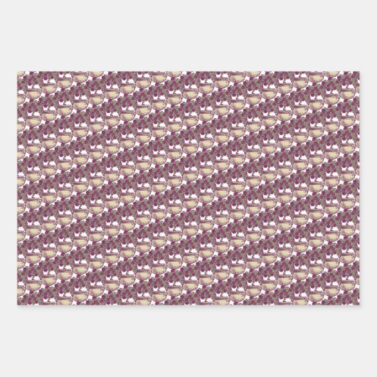 Vintage Jugendstil-Rose Geschenkpapier Set (Vorderseite 2)