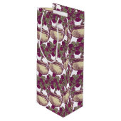 Vintage Jugendstil-Rose Geschenktüte Für Weinflaschen (Vorderseite Schrägansicht)