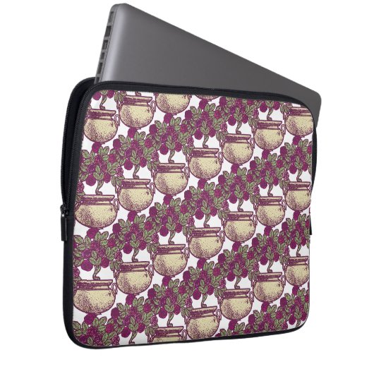 Vintage Jugendstil-Rose Laptopschutzhülle (Vorne Rechts)