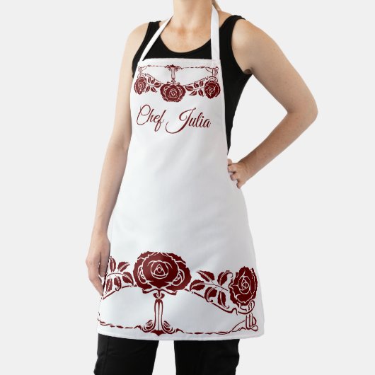Vintage Jugendstil-Rose Roter Garten Schürze (InSitu)