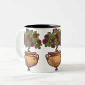 Vintage Jugendstil-Rose Zweifarbige Tasse (Vorderseite Links)