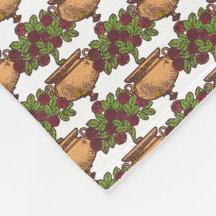 Vintage Jugendstil-Rosebustapete Fleecedecke