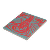 Vintage Jugendstil-Rote-Hummermusik Fliese (Seite)