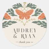 Vintage Jugendstil-Rundaufkleber Runder Aufkleber (Vorderseite)