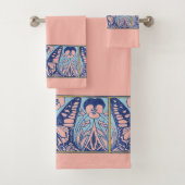 Vintage Jugendstil-Schmetterlinge und Stiefmütterc Badhandtuch Set (Insitu)
