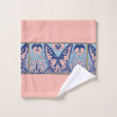 Vintage Jugendstil-Schmetterlinge und Stiefmütterc Badhandtuch Set (Waschlappen)