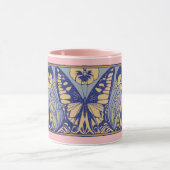 Vintage Jugendstil-Schmetterlinge und Stiefmütterc Tasse (Zentrum)