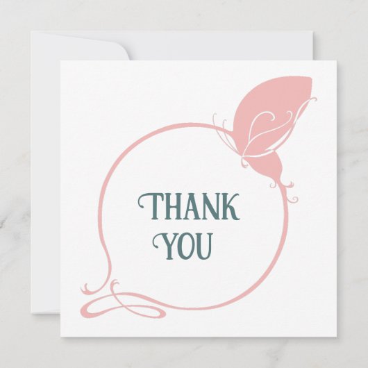 Vintage Jugendstil-Schmetterlingssonne Dankeskarte (Rückseite)