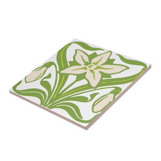 Vintage Jugendstil-Schneeschuhwanderung Fliese (Seite)