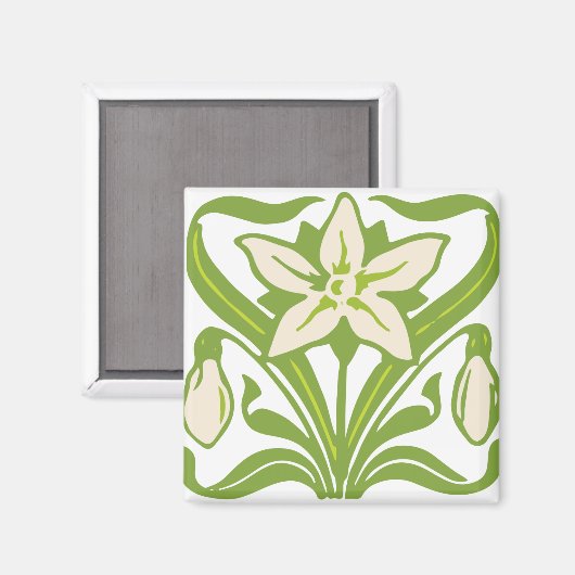 Vintage Jugendstil-Schneeschuhwanderung Magnet (Vorderseite/Rückseite)