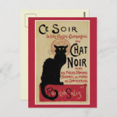 Vintage Jugendstil-Schwarzkatze Postkarte (Vorne/Hinten)