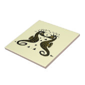 Vintage Jugendstil-Seepferde Fliese (Seite)