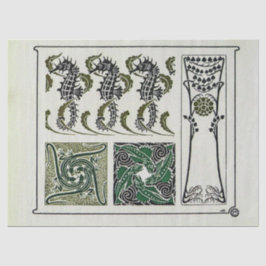 Vintage Jugendstil-Seepferde von Maurice Verneuil Seidenpapier