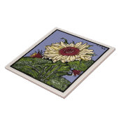 Vintage Jugendstil-Sonnenblume Fliese (Seite)