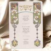 Vintage Jugendstil-Speisekarte Einladung