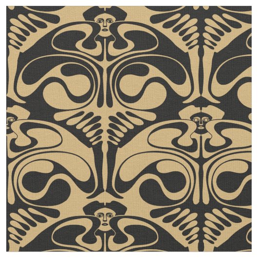Vintage Jugendstil-Tänzer von Koloman Moser Stoff (Nahaufnahme)