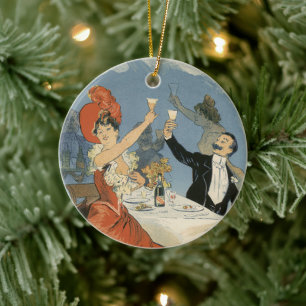 Vintage Jugendstil, Taverne Olympia Restaurant Keramik Ornament