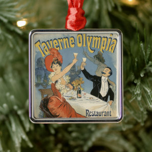 Vintage Jugendstil, Taverne Olympia Restaurant Ornament Aus Metall