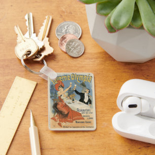 Vintage Jugendstil, Taverne Olympia Restaurant Schlüsselanhänger