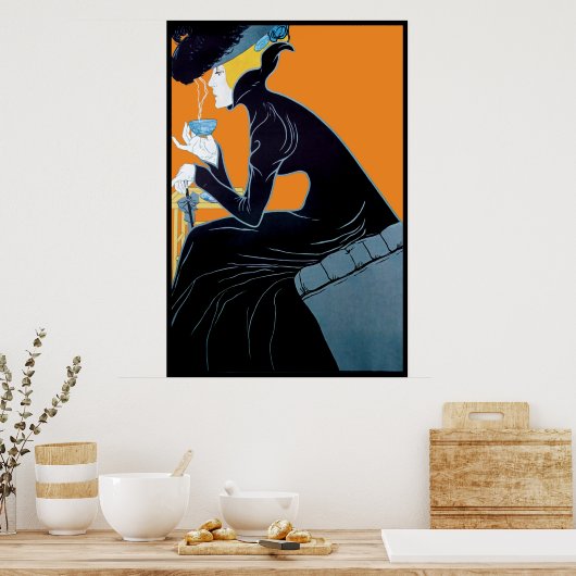 Vintage Jugendstil-Tee-Werbung Poster Printwerbung (Küche)