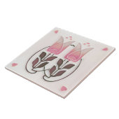 Vintage Jugendstil-Tulips & Herz Gibbons Fliese (Seite)