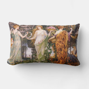 Vintage Jugendstil-vier Jahreszeiten von Walter Cr Lendenkissen