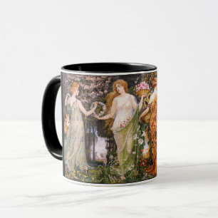 Vintage Jugendstil-vier Jahreszeiten von Walter Cr Tasse
