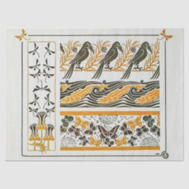 Vintage Jugendstil-Vögel von Maurice Verneuil Seidenpapier