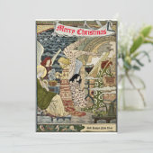 Vintage Jugendstil-Weihnachtskrippe 1893 Feiertagskarte (Stehend Vorderseite)