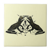 Vintage Jugendstil-Zwei-Frösche Fliese (Vorderseite)