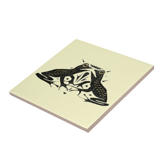 Vintage Jugendstil-Zwei-Frösche Fliese (Seite)