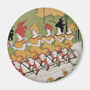 Vintage Jugendstilabdeckung, Lager Tandem Fahrrad Magnet