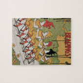 Vintage Jugendstilabdeckung, Lager Tandem Fahrrad Puzzle (Horizontal)