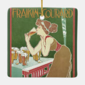Vintage Jugendstilbrasserie Fraikin Courard Beer Keramikornament (Rückseite)
