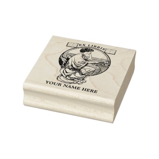 Vintage Jugendstilbücher Ex Libris Vorlage Gummistempel (Stempel)
