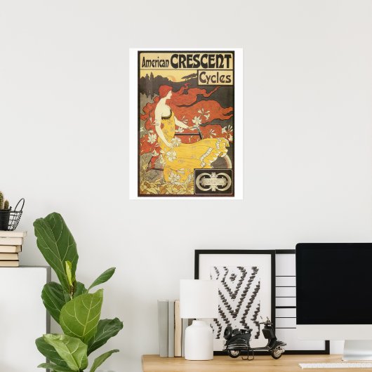 Vintage Jugendstilfahrräder und Poster (Heimbüro)