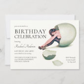 Vintage Jugendstilfrau Funny Birthday Party Einladung (Vorderseite)