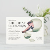 Vintage Jugendstilfrau Funny Birthday Party Einladung (Stehend Vorderseite)