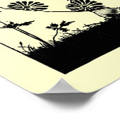 Vintage Jugendstilfrau mit Klarinette und Mond Poster (Ecke)