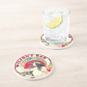 Vintage Jugendstilfrau von Livemont Pub oder Bar Getränkeuntersetzer (Seite)