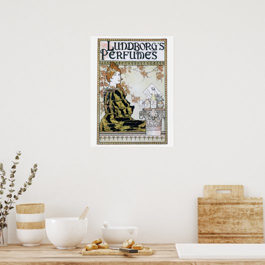 Vintage Jugendstilparfümwerbung Poster (Küche)