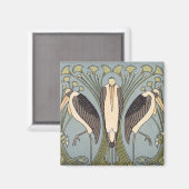 Vintage Jugendstilstorchen Magnet (Vorderseite/Rückseite)