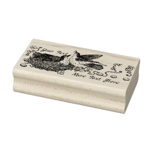 Vintage Jugendstilvögel im Nest Gummistempel