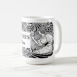 Vintage Jugendstilvorlage Kaffeetasse