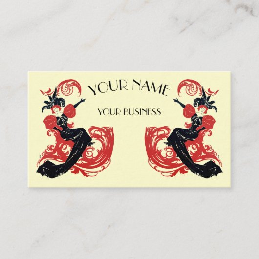 Vintage Jugendstilvorlage Visitenkarte (Vorderseite)