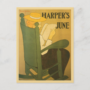 Vintage Jugendzeitschrift Harper Juni Postkarte