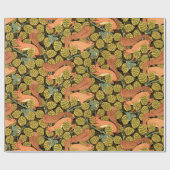 Vintage Jugenstil-Eichhörnchen im Baummuster Geschenkpapier (Flach)