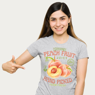 Vintage Juicy Fruit Label Pfirsich Tri-Blend Shirt